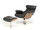Luxur Leather Reclining Lounge Chair and Ottoman 