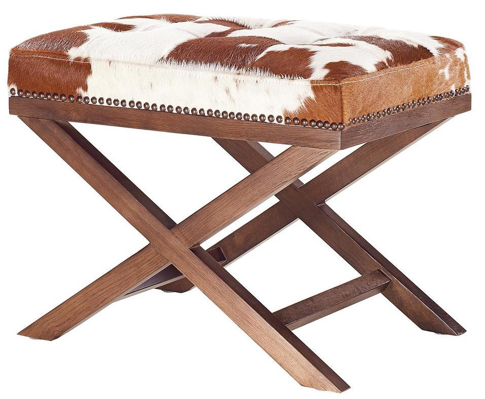 Otto Natural Cowhide Ottoman Cowhide Ottomans And Stools