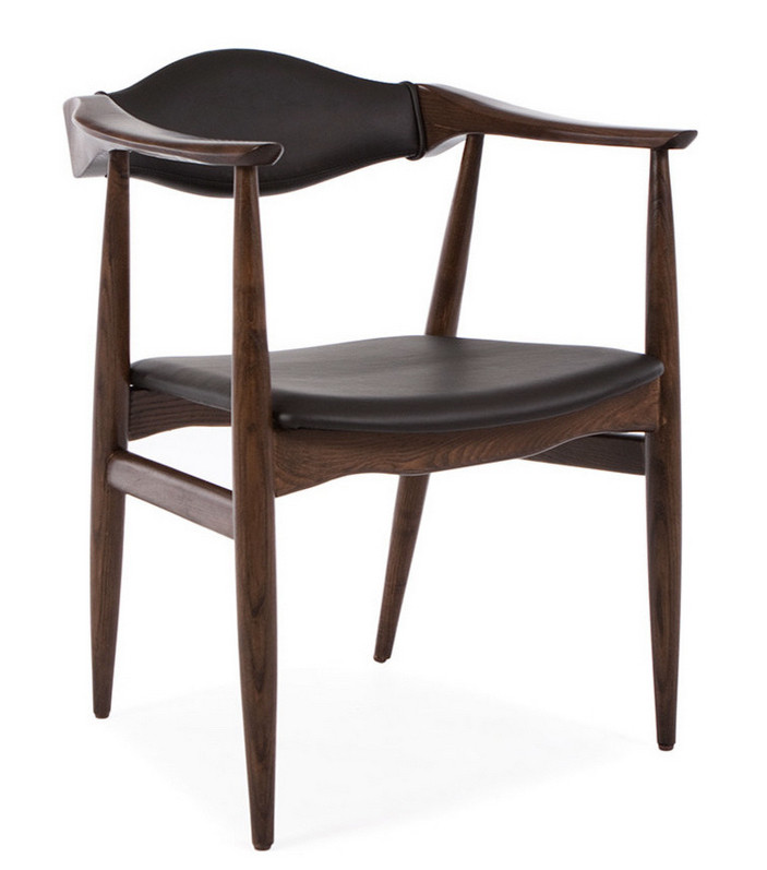 Aline Leather Danish Mid Century Dining Arm Chair | Danish Chairs