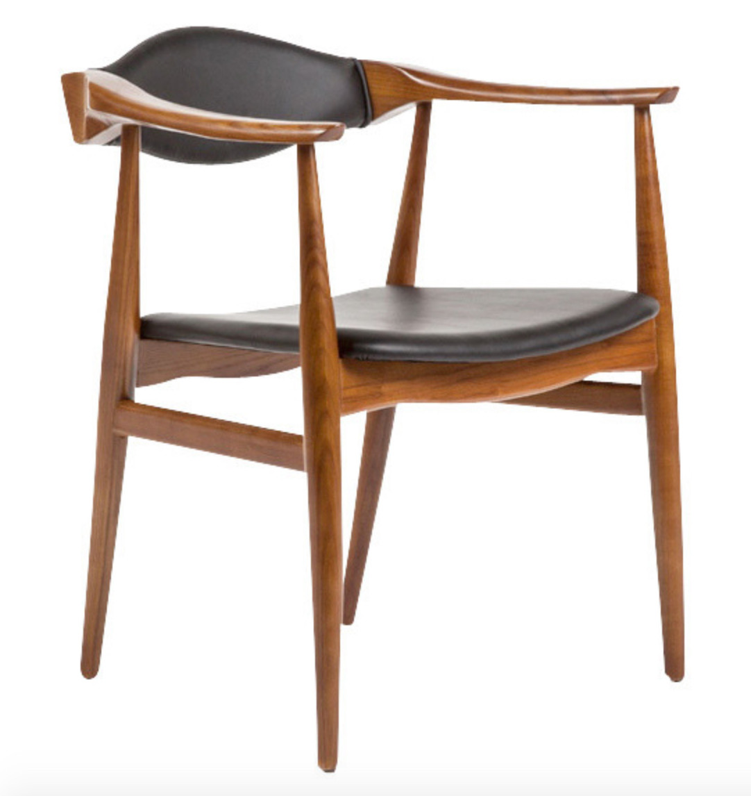 Aline Leather Danish Mid Century Dining Arm Chair Danish Chairs
