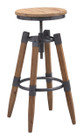 Curry Barstool Natural Pine & Industrial Gray