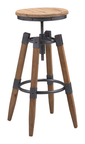 Curry Barstool Natural Pine & Industrial Gray