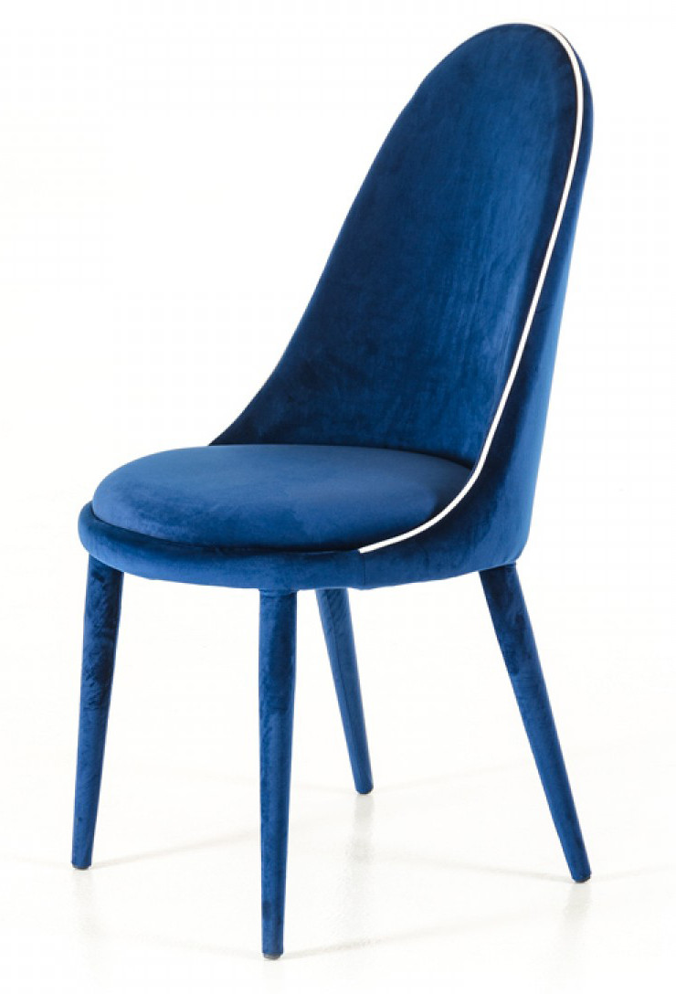 Zephyr Blue Velvet Dining Chairs | Blue Modern Dining Chairs