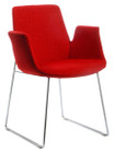 red upholstered dining chair