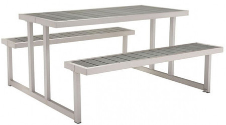 Cuomo Picnic Table Brushed Aluminum