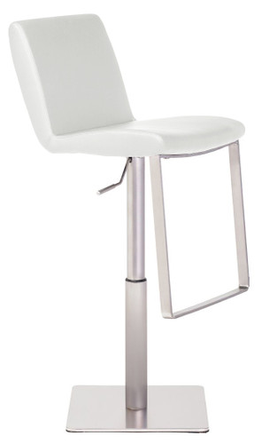 White Nuevo Lewis Brushed Frame Stool