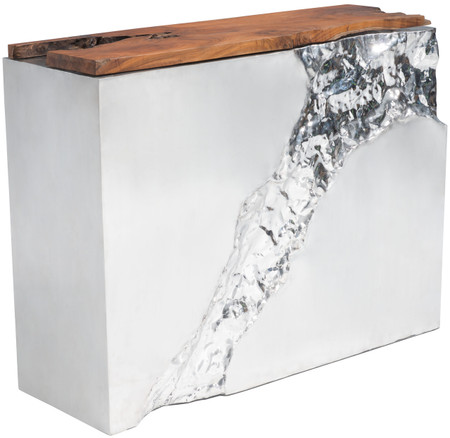 Luxe Console Table Natural & Stainless Steel