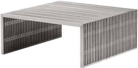 zuo novel square coffee table brushed stainless steel