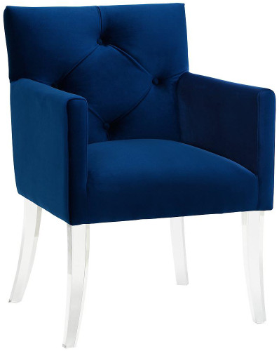 Sebastian Navy Velvet Arylic Chair