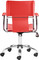 Zuo Modern Trafico Office Chair In Red Made In Leatherette And Chrome Frame, Arm Pads And Adjustable Mechanism.