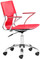 Zuo Modern Trafico Office Chair In Red Made In Leatherette And Chrome Frame, Arm Pads And Adjustable Mechanism.