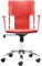 Zuo Modern Trafico Office Chair In Red Made In Leatherette And Chrome Frame, Arm Pads And Adjustable Mechanism.