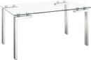 Zuo Modern Roca Dining Table In Stainless Steel With A 12mm Thick Glass Table Top