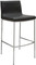 Nuevo Living Colter Counter Stool In Black Genuine Leather And Chromed Steel
