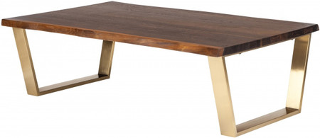 Nuevo Living Versailles Coffee Table In Seared Oak With A Brushed Gold Finish