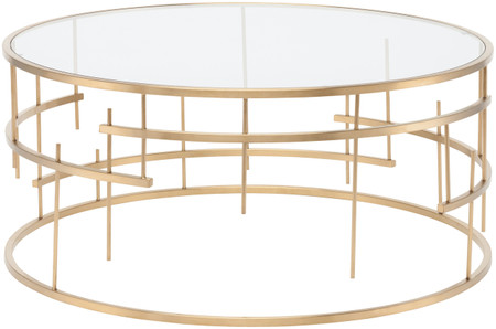 Nuevo Living Tiffany Coffee Table In Stainless Steel And Finished In Gold