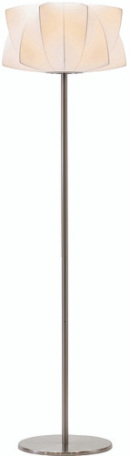 Nuevo Living Lex Floor Lamp In Brushed Stainless Steel With White Poly Resin Shade