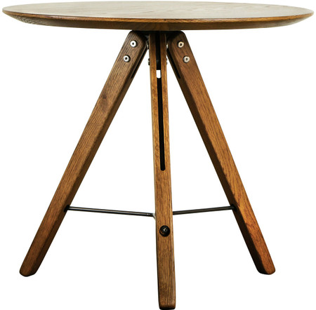 Theo Side Table In With Wooden Top And Carved Wooden Legs In Fumed Oak