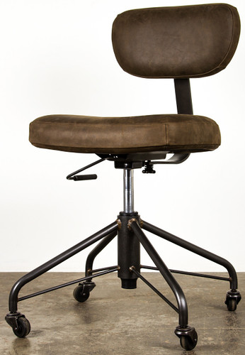 Rand Office Chair In Leather And Made With Steel Casters