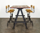 Nuevo Kosen Dining Table Made With Reclaimed Hard Wood And A Cast Iron Base