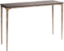 Kulu Console Table In Seared Oak And Gilded Bronze Cast Iron