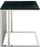 El Side Table Black Leather and Chrome