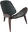 Artemis Lounge Chair Black Leather Dark Walnut