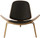 Artemis Lounge Chair Black Leather Walnut