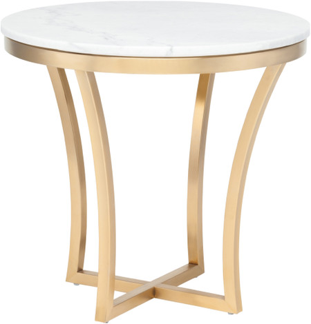 Aurora Side Table White Marble And Gold