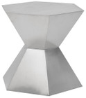 Hexa Tapered Side Table Brushed Stainless Steel