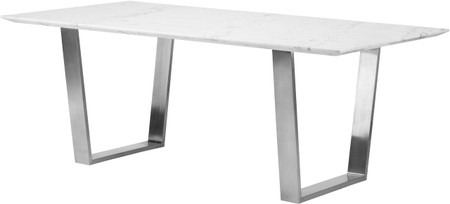 Catrine Dining Table White Stainless Steel