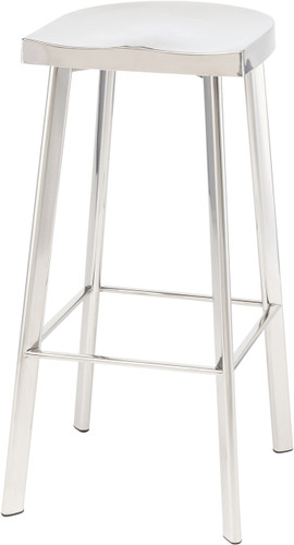 Icon Bar Stool Polished Stainless Steel