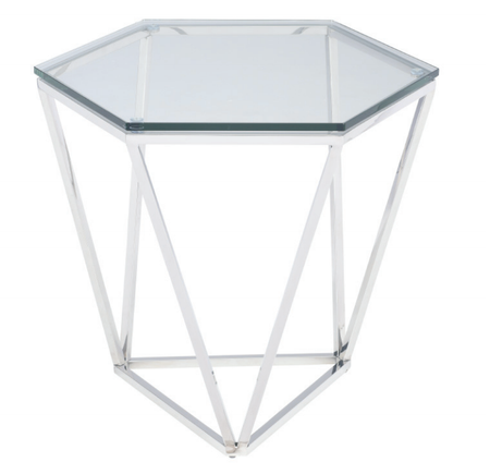Louisa Side Table Polished Stainless Steel