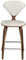 Satine Leather Counter Stool White Leather