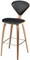 Satine Leather Counter Stool Black Leather