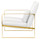 Leonardo Lounger White Brushed Gold