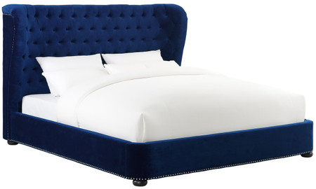 Constantine Blue Velvet Bed