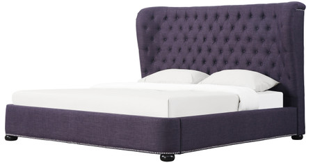 TOV Furniture Cordelia Linen Bed Plum