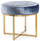 Kiera Shimmery Blue Velvet Ottoman