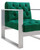 Charlemagne Green Velvet Chair