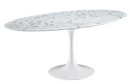 Oval 78" Dining Table Artificial Marble Top, White Base/White Top