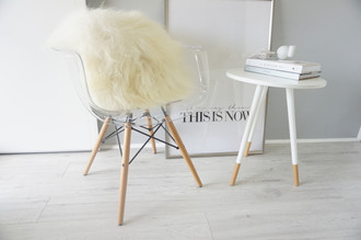Natural icelandic sheepskin cushion soft silky white long wool genuine luxury