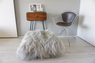 Genuine Icelandic Sheepskin Floor Cushion | Sheepskin Floor Cushion | Giant Floor Cushion | Sheepskin Home Decor | Grey | Silver | Tan GC 3