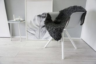 Genuine - Exclusive Swedish Gotland Sheepskin Rug - Soft Curly Wool - Natural Grey | Silver | Ash Mix - SG 174