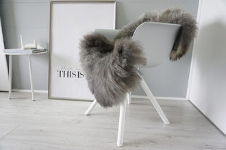 Genuine - Rare Breed Scandinavian Pelssau Sheepskin Rug - Extremely Soft Silky Wool - Silver | Grey | Ash | Brown Mix - SS 215