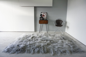  Luxury Genuine Square | Rectangular Icelandic Sheepskin Rug - Silver | Grey Mix - Soft Long Wool RCTI 4