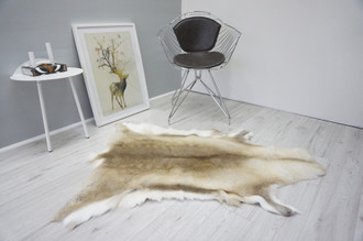 Genuine Premium Quality Super Soft - Extra Large Scandinavian Reindeer Caribou Skin | Rug | Hide | Pelt - RE 424