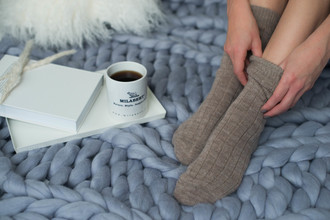 Genuine luxurious Handmade Women's Cashmere Wool Socks | Super Warm Winter Socks | Bed Socks | Comfortable Soft Cosy Socks | Natural Colours
