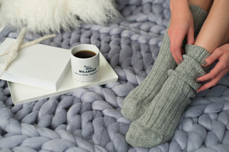 Genuine luxurious Handmade Unisex Alpaca Wool Socks | Wool Slipper Socks | Extra Warm Winter Socks | Bed Socks | 10% Alpaca Fleece Socks