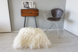 Genuine Icelandic Sheepskin Floor Cushion | Sheepskin Floor Cushion | Giant Floor Cushion | Sheepskin Home Decor | Cream | White GC7